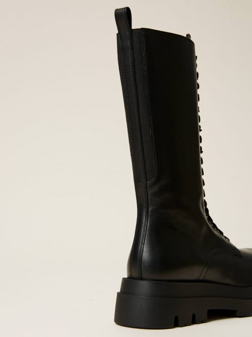 Twinset High top leather combat boots