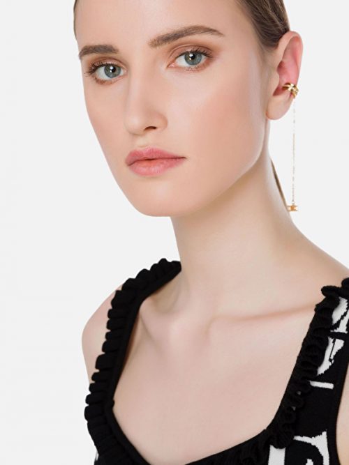 Elisabetta Franchi Rhinestone earrings with logo