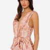 Elisabetta Franchi Dress in silk satin fabric with giraffe print
