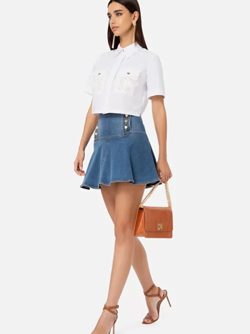 Elisabetta Franchi Miniskirt with buttons on the hips