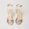 Twinset Laminated leather cage sandals