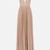 Elisabetta Franchi Red carpet dress with rhombus embroidery