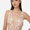 Elisabetta Franchi Red carpet dress with rhombus embroidery