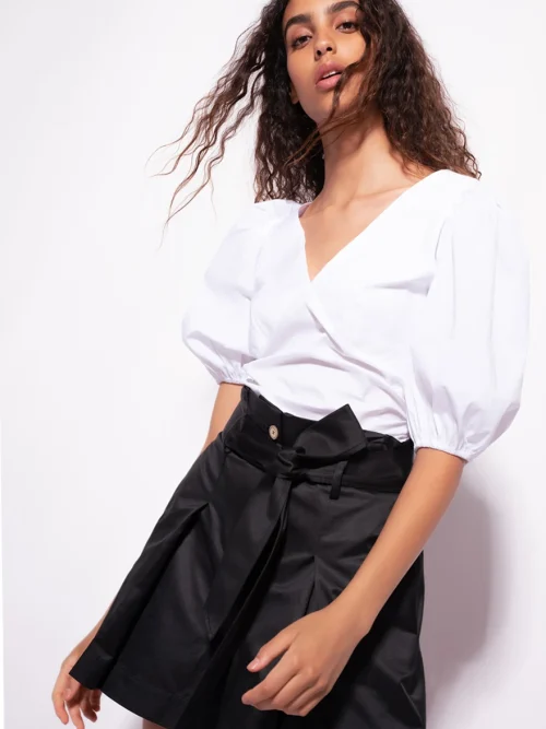 PINKO BLOUSE WITH PUFF SLEEVES