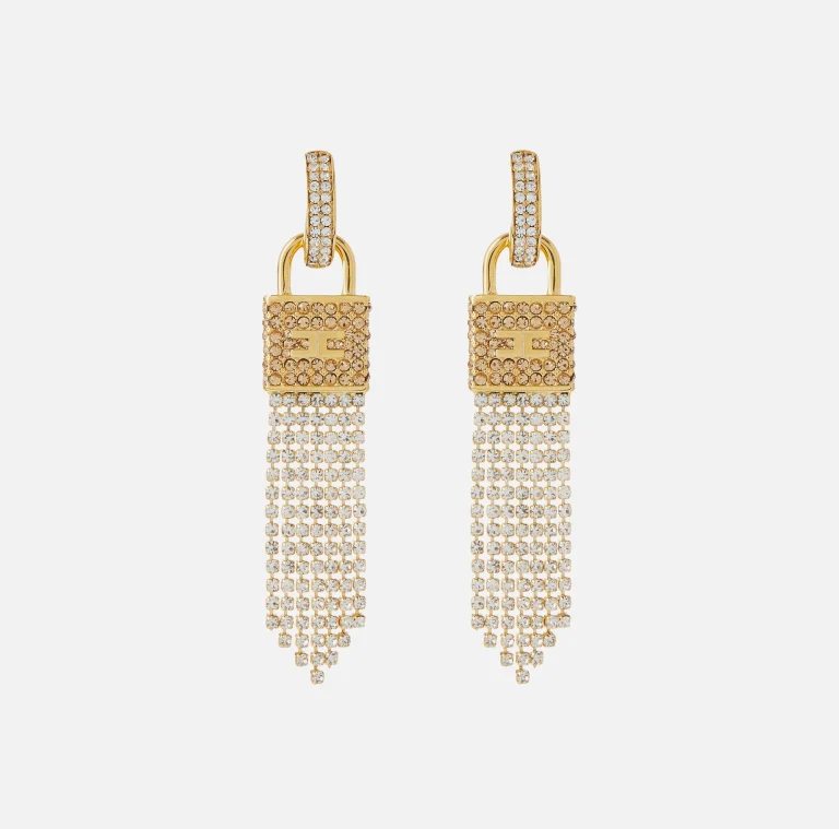 Elisabetta Franchi Drop earrings with rhinestones