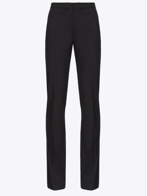 PINKO SLIGHTLY FLARED TWILL TROUSERS