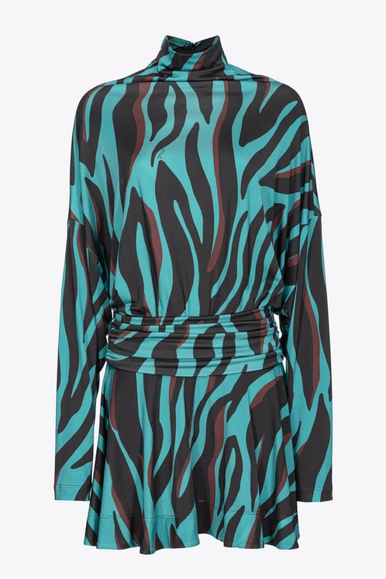 Pinko jersey mini dress with psychedelic zebra print