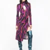 Pinko slim-fitting dress with psychedelic zebra print