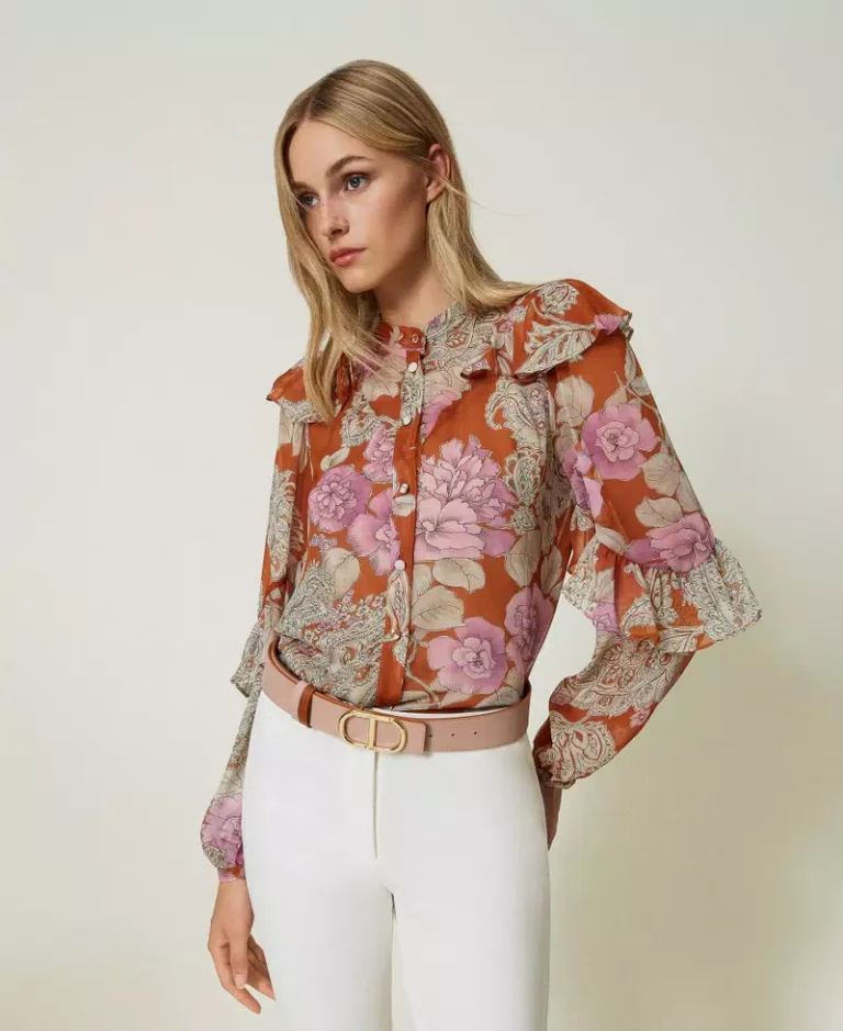 Twinset Creponne shirt with ruffles