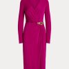 Ralph Lauren Buckle-Trim Jersey Cocktail Dress