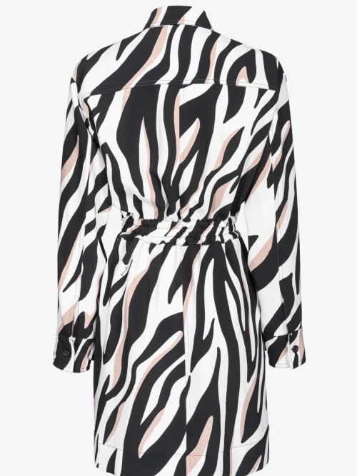 Pinko mini shirt dress with psychedelic zebra print
