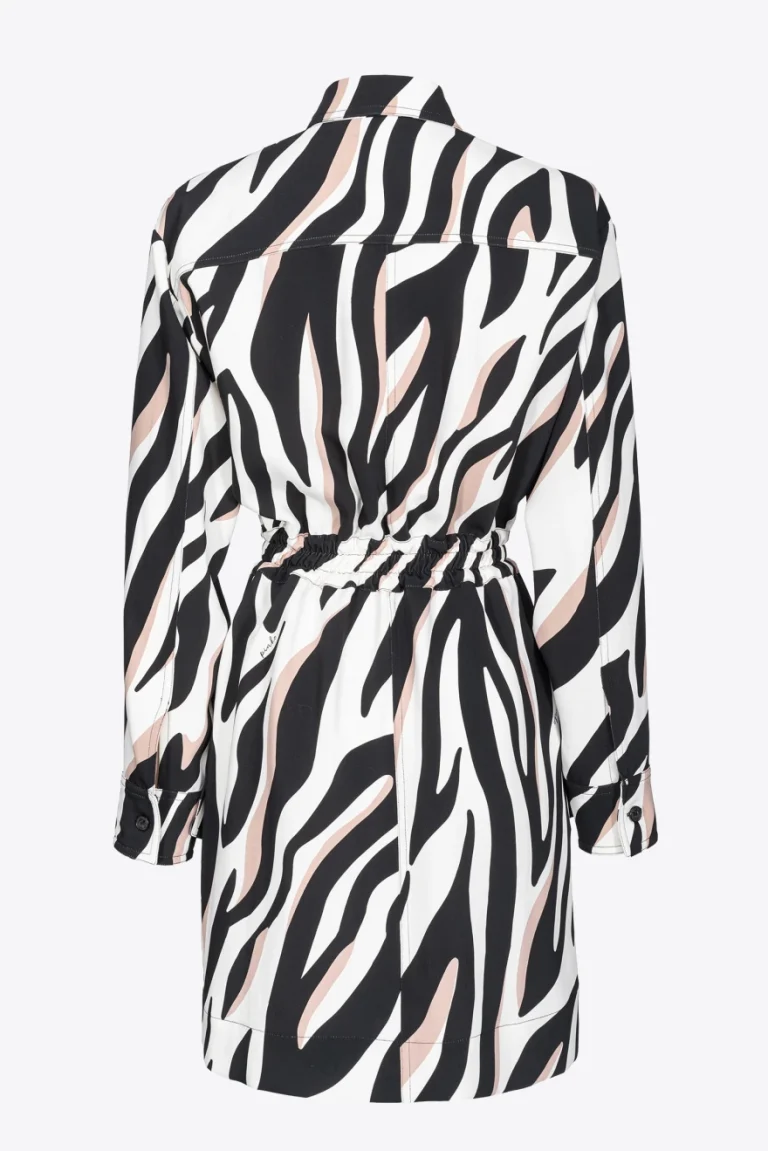 Pinko mini shirt dress with psychedelic zebra print
