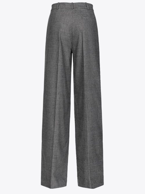 PINKO PRINCE-OF-WALES FLANNEL PALAZZO TROUSERS