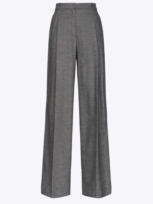 PINKO PRINCE-OF-WALES FLANNEL PALAZZO TROUSERS