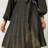 Twinset Short pleated lurex knit dress
