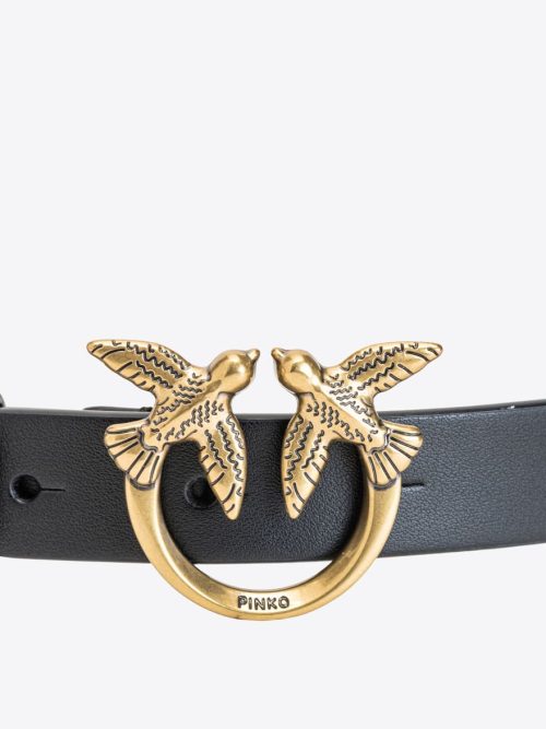 PINKO LOVE BIRDS BELT WITH LARGE CHAIN
