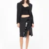 PINKO SKIRT WITH FEATHERS AND SEQUINS