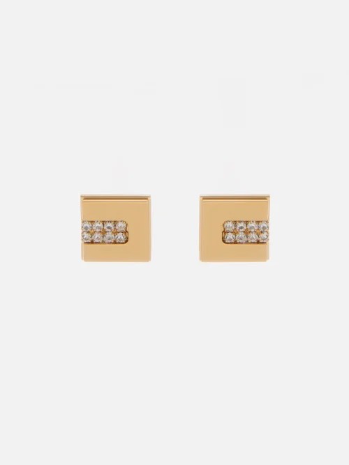 Elisabetta Franchi Cubic logo earrings with cube