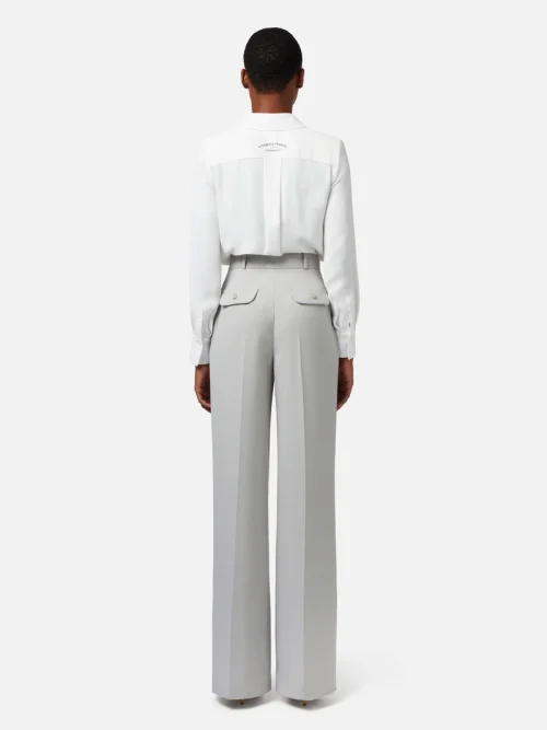 Elisabetta Franchi Straight trousers in woven crêpe fabric with darts
