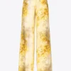 PINKO FADED FLORAL PALAZZO TROUSERS