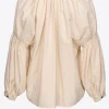 PINKO MUSLIN BLOUSE WITH OPENWORK EMBROIDERY