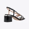PINKO NAPPA LEATHER SANDALS WITH GOLDEN HEEL