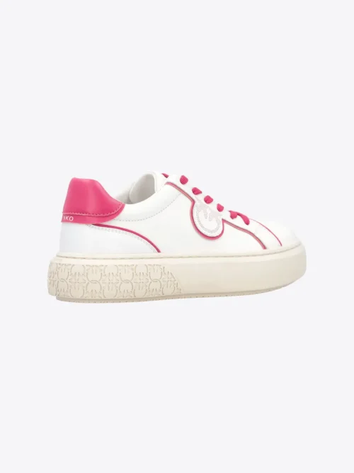 PINKO LEATHER SNEAKERS WITH CONTRASTING DETAILS