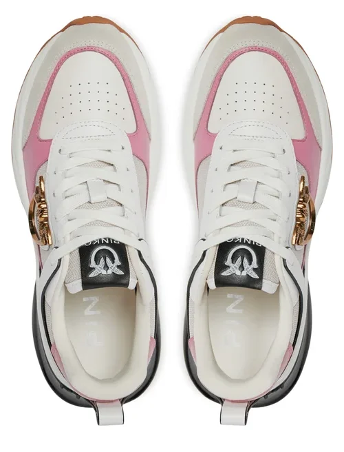 PINKO SNEAKERS ARIEL WITH MIRROR-EFFECT AND SUEDE