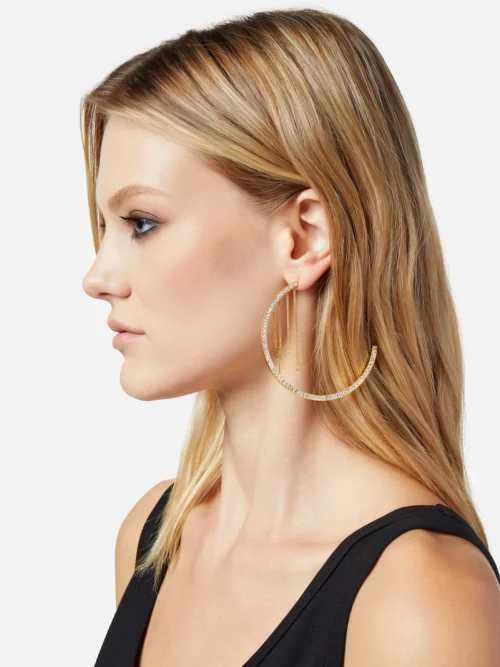 Elisabetta Franchi Hoop earrings with groumette and charms