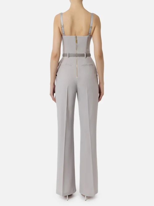 Elisabetta Franchi Jumpsuit in crêpe fabric with bustier top