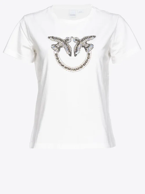 Pinko t-shirt with love birds embroidery