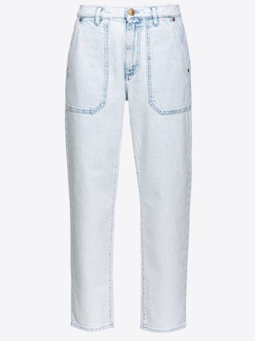 PINKO LIGHT-COLOURED CHINO-STYLE JEANS