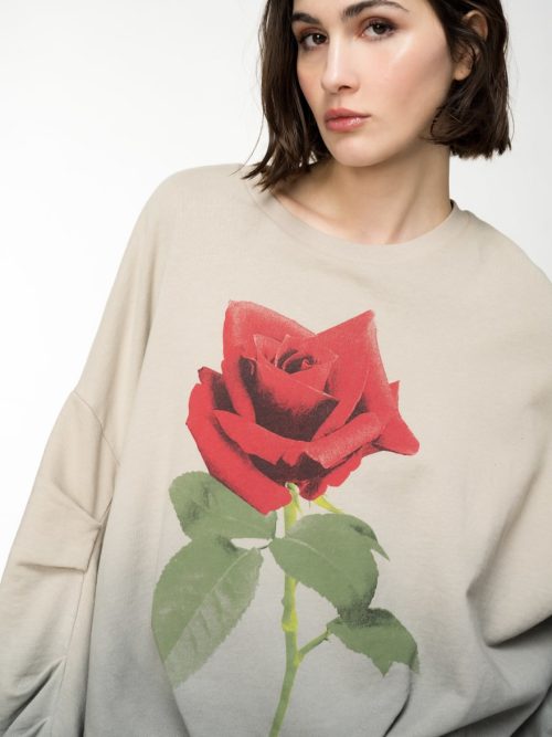 Pinko faded sweatshirt with rose print