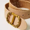 Twinset raffia belt with floral Oval T