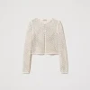 Twinset mesh jacket with embroidery