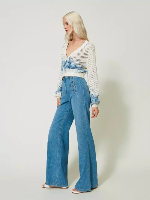 Twinset Flared jeans with decorative buttons