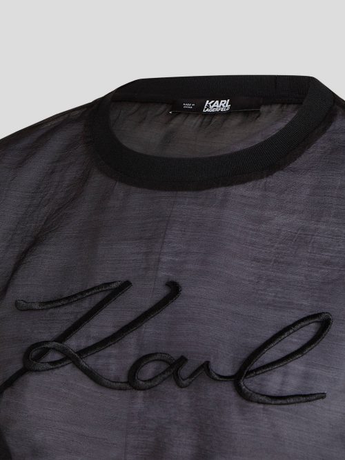 Karl Lagerfeld signature organza t-shirt