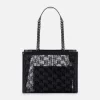 Elisabetta Franchi large shopper bag in flocked mesh