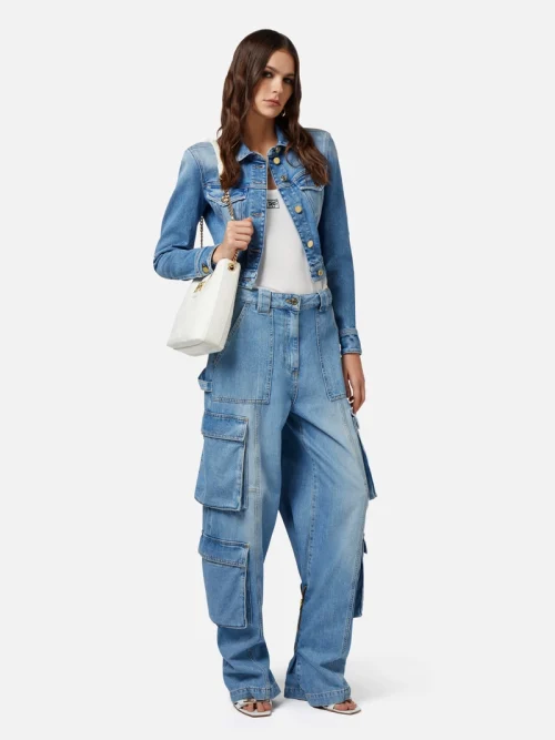 Elisabetta Franchi Cargo jeans with back zip