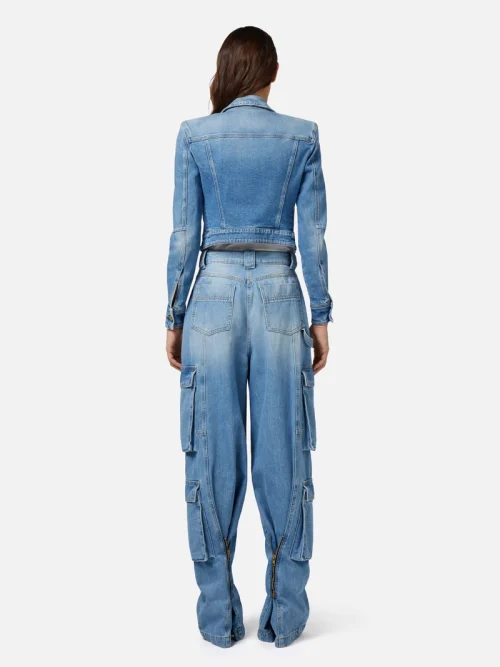 Elisabetta Franchi Cargo jeans with back zip