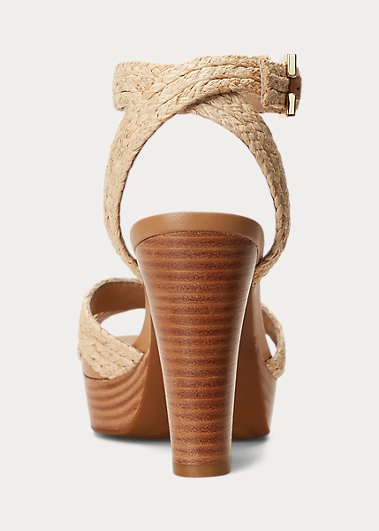 Ralph Lauren sasha raffia platform sandal