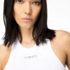 Pinko ribbed top with logo