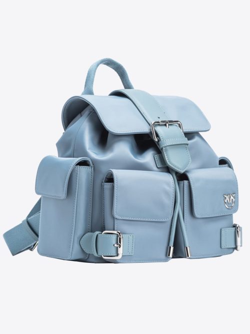 PINKO RECYCLED FABRIC MULTI-POCKET BACKPACK