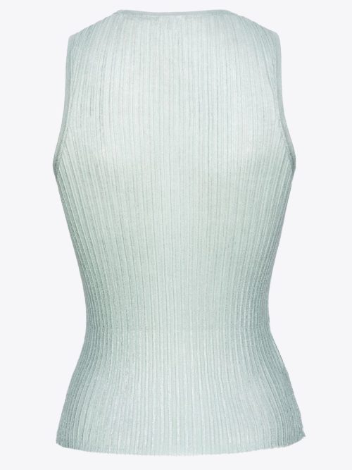 Pinko ribbed lurex top with buttons