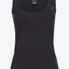 Pinko ribbed vest top with love birds embroidery