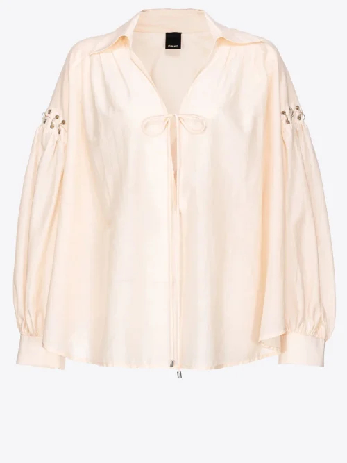 PINKO VOILE BLOUSE WITH PIERCING DETAIL