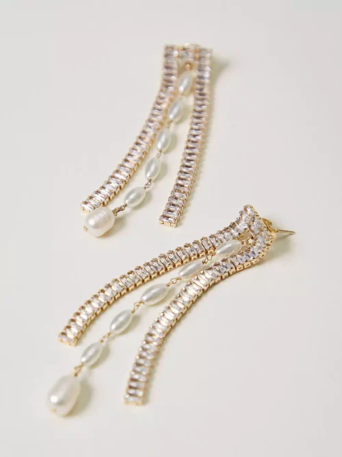 Twinset Earrings with rhinestones and pearls