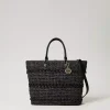Twinset crocheted raffia shopper with beads