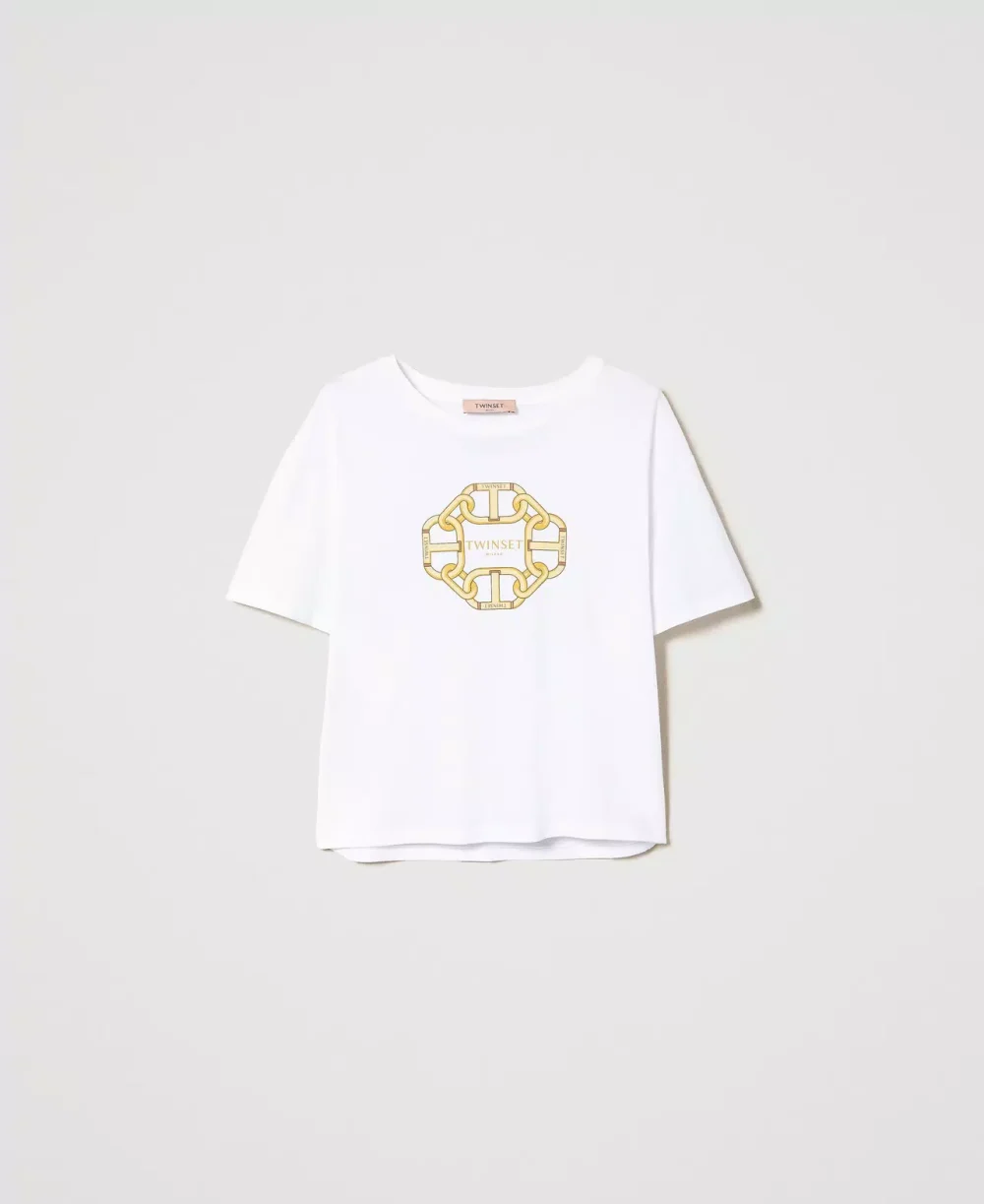 Twinset T-shirt with chain print and Oval T