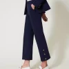 Twinset cropped trousers with Oval T buttons